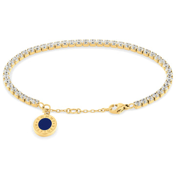 Βραχιόλι Tommy Hilfiger 2780799 ριβιέρα με ζιργκόν και κρεμαστό στοιχείο με μπλε σμάλτο.